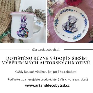 Tento týden dělám tisky na různé nádobí 😍 Především na plecháčky, ale přibydou "skladem" i termosky a keramické talířky 👏...